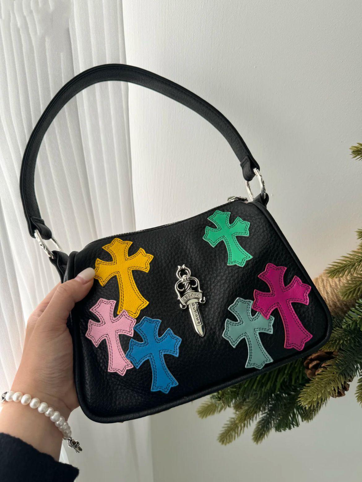 

Сумка-тоут Xiaohongshu Influencer Color Block в виде куриного наггетса - Женская ретро сумка через плечо 25*7.5*19 cm