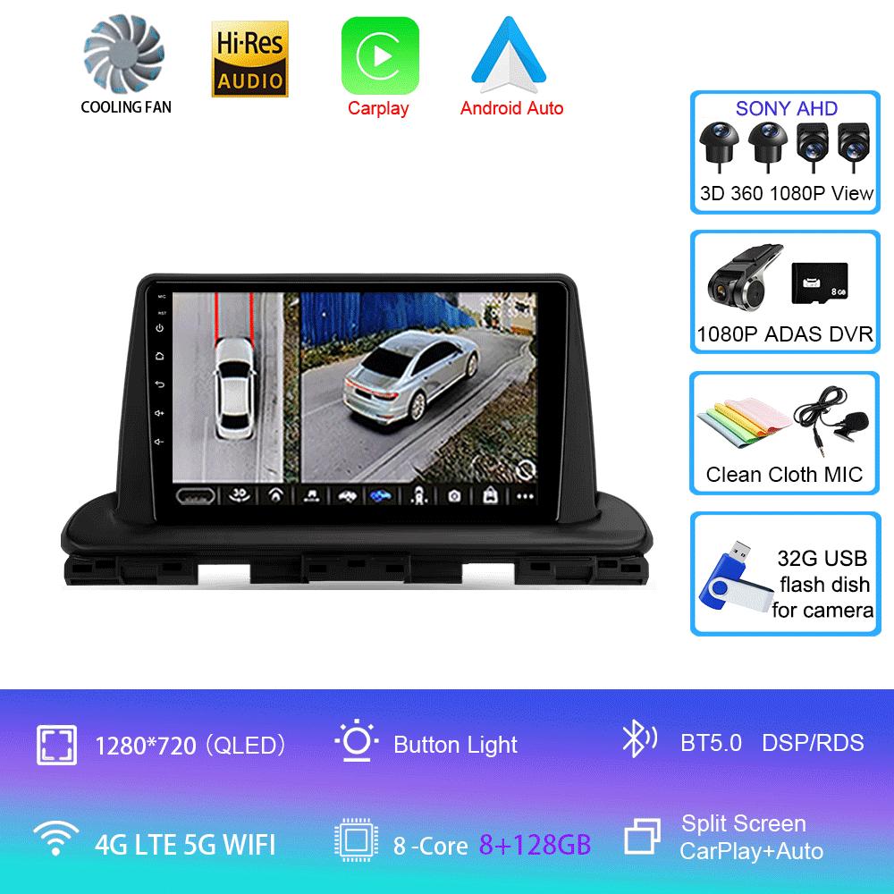 Car Radio Android 14 Carplay Auto 2K Screen BT Multimedia Player For Kia Cerato 4 IV 2018 - 2021 Autoradio Stereo 2din Head Unit