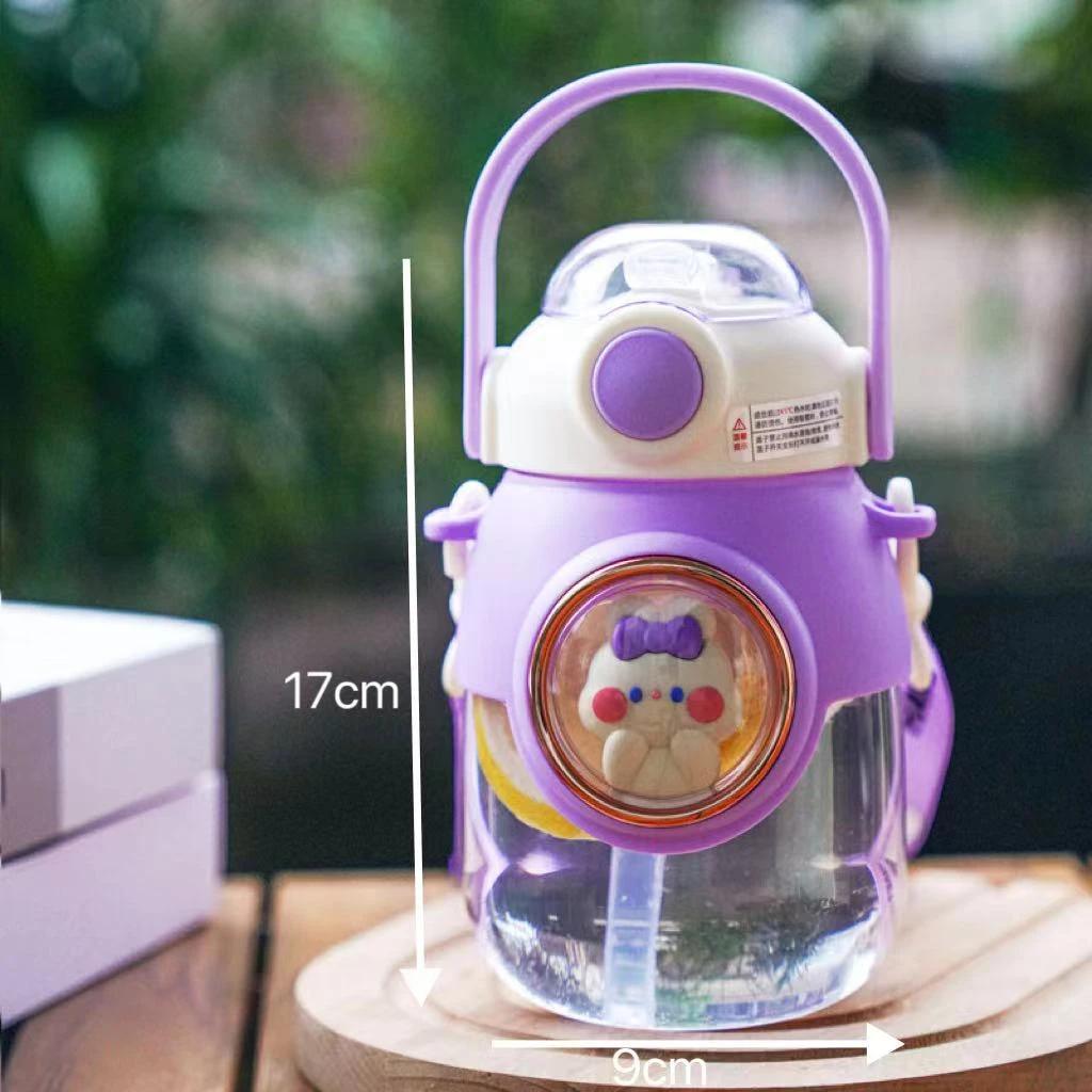 Cartoon Space - Capsule Kids Straw Cup, Portable Leak - Proof, 820ML Large Capacity Student School Travel Water Cup