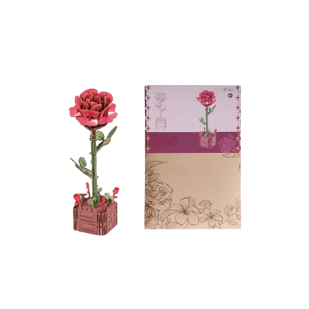 Diy Material Kits For Simulated Roses, Handcrafted Wooden Children'S , 3d  Puzzles