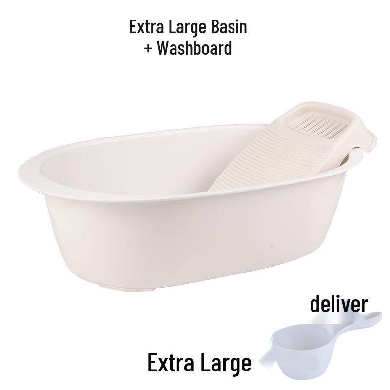 Large Oval Thickened Plastic Washbasin - Baby & Children's Bath or Laundry