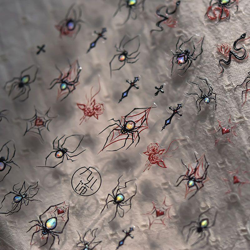 

Cat s Eye Black Spider Nail Sticker Tomoni Embossed Ins5d Dark Spider Web Viper Nail Sticker Decorations Magic Spider 4371