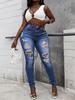 Shein Mixed Colors & Styles American High Street Skinny Straight-Leg Jeans