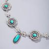JMXD Bohemian Turquoise Flower Pendant Necklace for Women, Y2K Alloy Pearl Choker, Retro Adjustable Layered Chain, Dainty Minimalist Jewelry Gift Idea