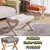 Cotton-filled Cushion Footstool Compact Design Folding Stool Foldable Footstool  Naps Rest
