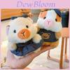 Plush Hamster Keychain With Denim Costume For Gift And Decor