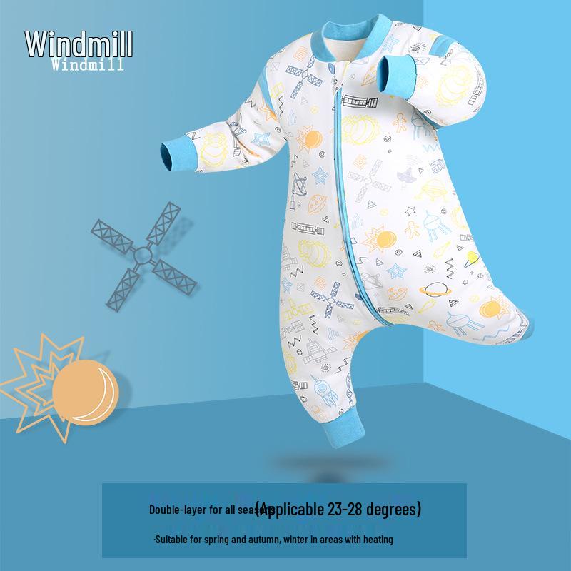 

IDBABY Бавовняний спальний мішок для немовлят з розділеними ніжками – Всесезонний дизайн проти здригання та проти перекидання для весни та осені. L (Recommended Height 90-105CM)