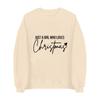 Women's Casual Loose Solid Color Christmas Letter Printed Round Neck Long Sleeved Sweatshirt