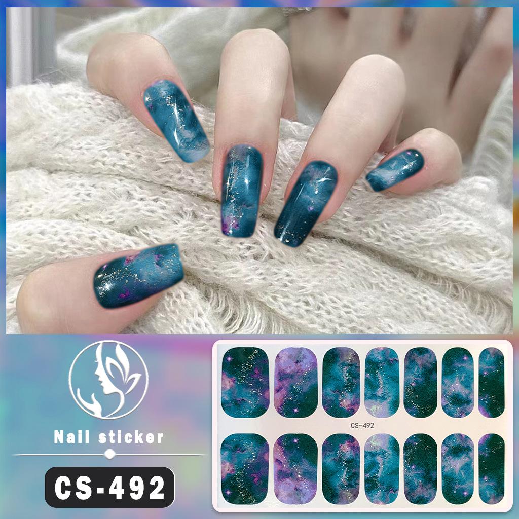 Waterproof Gel Nail Polish Film Stickers with Jumping Color Effects