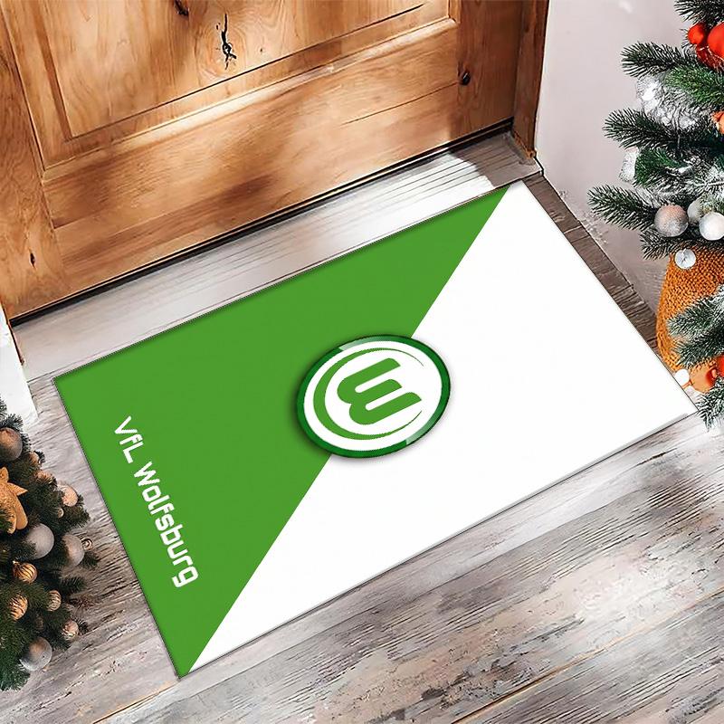 VfL Wolfsburg FC Soccer Football Pattern Soft Area Rug Non Slip Indoor Floor Carpet Sports Decor Mat for Bedroom