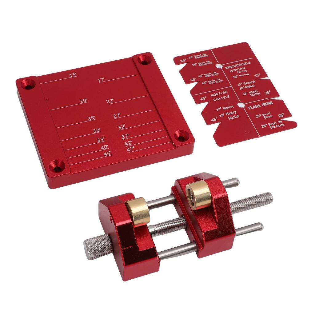 Chisel Sharpening Angle Setter Easy Honing Guide System Adjustable 5 32 to 3 Inch Woodworking Tools Red
