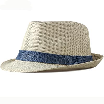 Ht2378 Sommer Damen Herren Fedoras Strohhut Kurzer Schirm Trilby Panama Hüte Herren Stroh Strand Sonnenhüte Für Herren Atmungsaktiver Fedora Hut