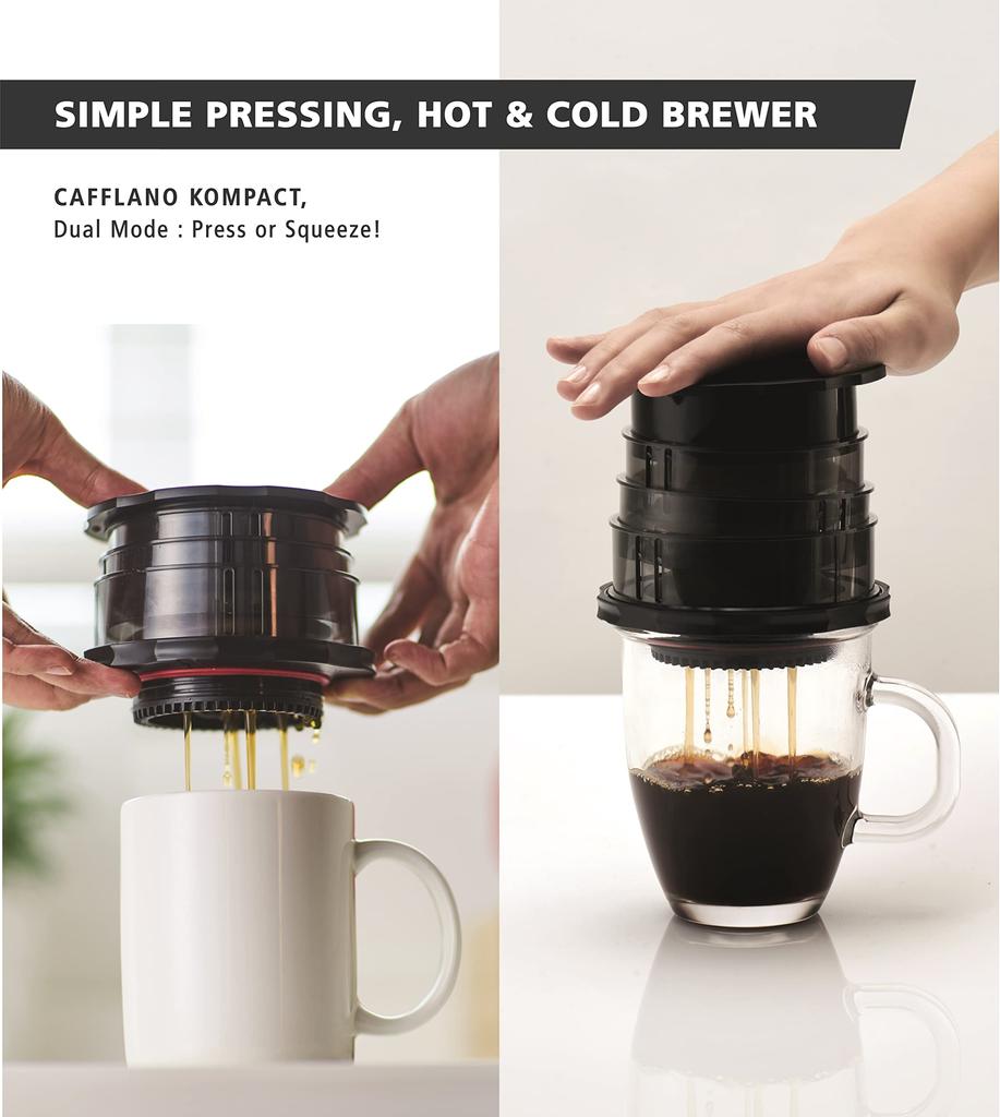 Cafflano Coffee Maker French Press with Storage Case Portable Fine Powder Filter Red 10.8×12cm Compact P100-RD