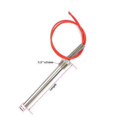 Aquecedor de Cartucho de 1/2" 12v/24v/36v/48v/60v/72v Elemento de Aquecimento de Imersão Aquecedor Tubular de Aço Inoxidável