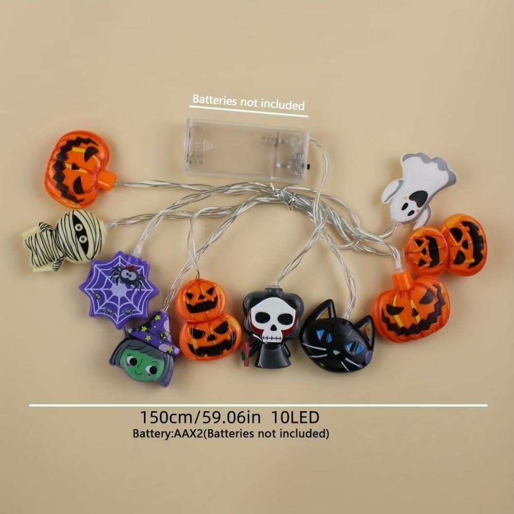 Xiaomi 1PC Halloween Pumpkin Witch LED String Lights Indoor/Outdoor Battery Powered Lamps Bedroom Haunted House Holiday Decorations