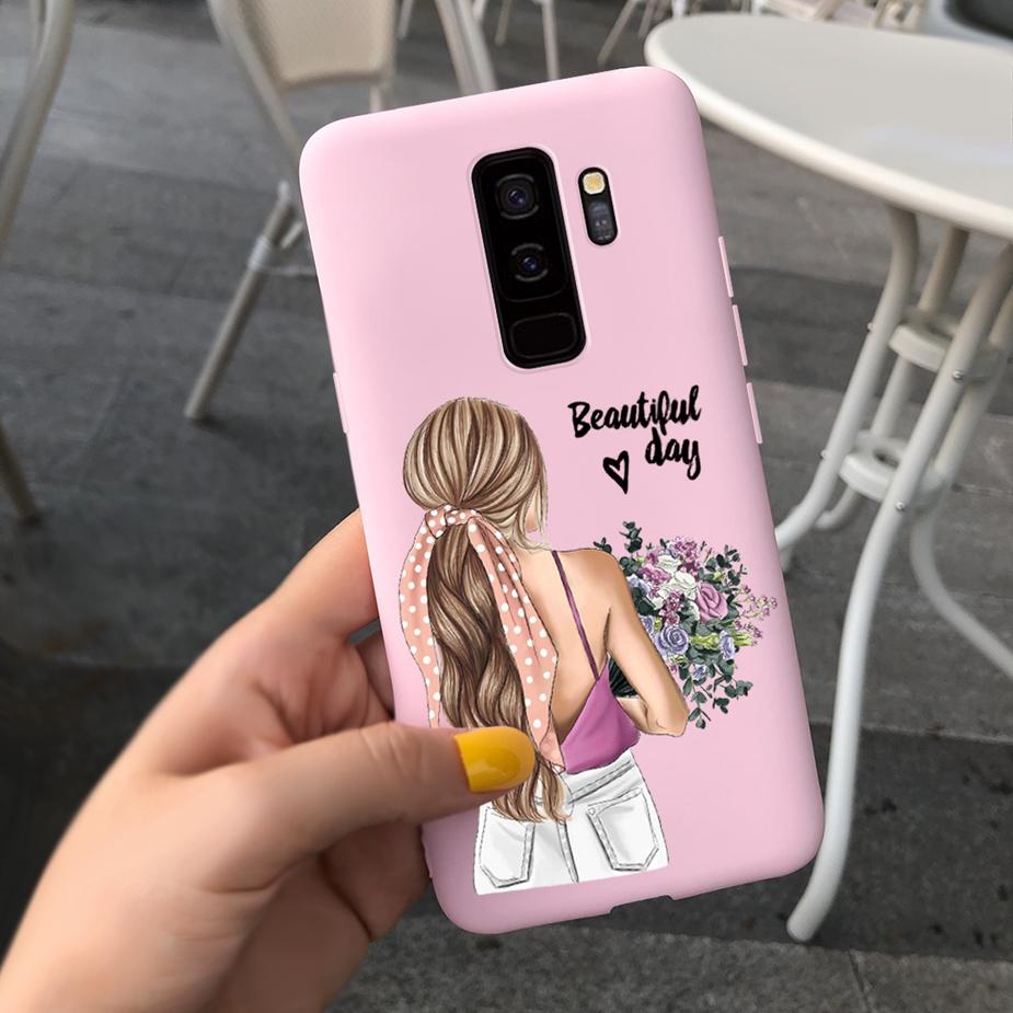 For Samsung Galaxy S9 S9+ Case Cute Fashion Cartoon Girls Cover Silicone Soft TPU Phone Case For Samsung S9 Plus S9+ Fundas Capa