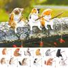 1/5/10PCS Ornament Decorative Furnishings for Aquarium Cats Fishing Figurine Cat Sculpture Sitting Fishing Little Cute Cat Resin