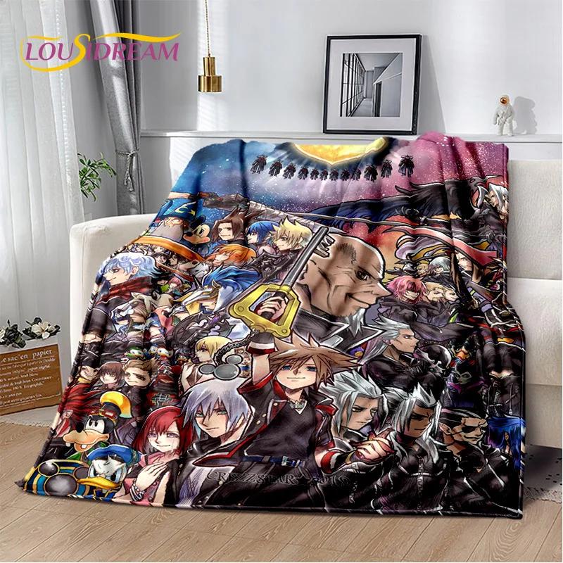 Cartoon Kingdom Hearts Spiele 3D Weiche Flanelldecke für Betten Schlafzimmer Sofa Picknick, Überwurfdecke zum Zudecken im Freien Freizeit Geschenk