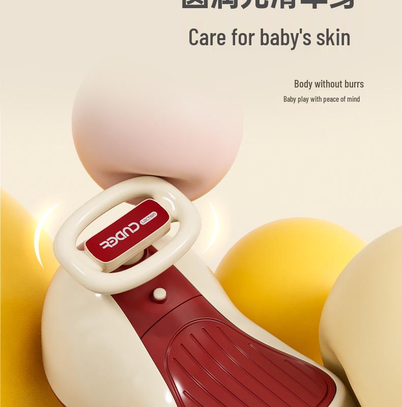 Multifunctional Baby Rocking Horse & Peanut Car with Silent Wheels and Anti-Rollover Design