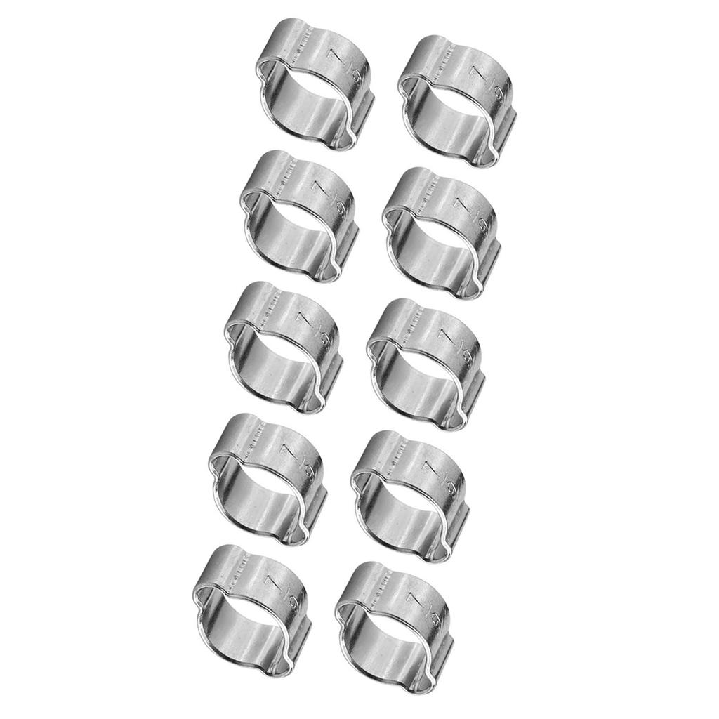10pcs Zinc Plated Iron Galvanized Two Ear Hose Clamp 5‑23mm for Fule Petrol Pipe Tube
