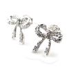 Les Trésors De Lily [J3117] - White 'Romantic Knot' Silver Earrings