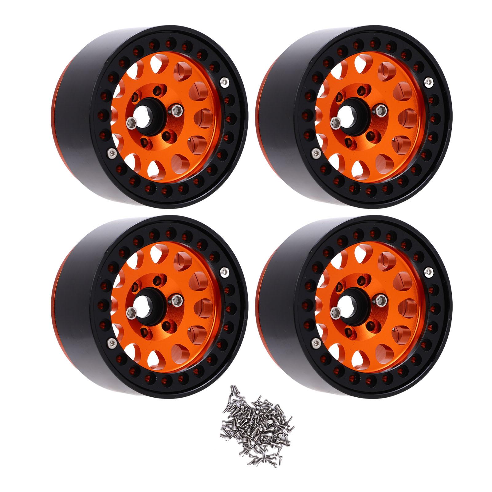 

4pcs 1.9 Inch RC Wheel Hub RC Accessories Aluminum Alloy Wheel Hub for 1/10 RC Crawler Car Orange