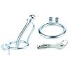 FRRK Stainless Steel Male Chastity Devices Cock Cage With Urethral Catheter Penis Lock Cock Ring Sex Toys For Men Chastity Belt