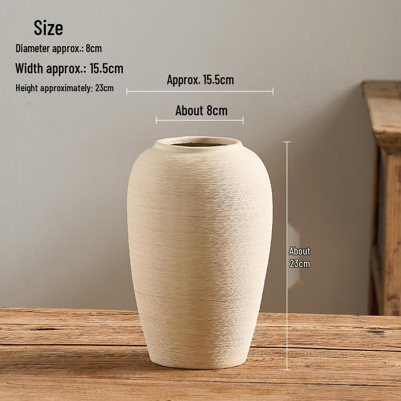 Винтажная керамическая ваза в стиле ваби-саби: Антикварная грубая керамика для цветочных композиций в гостиной