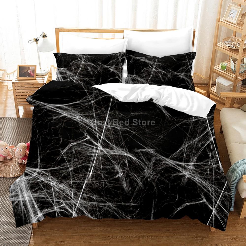 White Gold Marble Pattern Bedding Set Modern 3d Duvet Cover Sets Comforter Bed Linen Twin Queen King Single Size Fashion Luxury