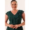 Chiffon Plus Size Dress With Collar Flounce