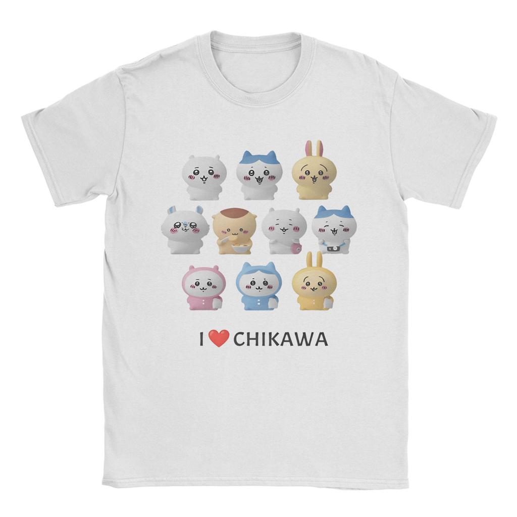 Men Chiikawa T Shirt  Pure Cotton Tops Funny Short Sleeve Round Neck Tee Shirt Graphic T-Shirts