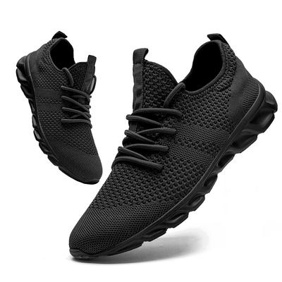 Bărbați pantofi sport casual pantofi sport ușori alb pentru exterior, plasă respirabilă, pantofi de alergare negri, pantofi de tenis pentru jogging