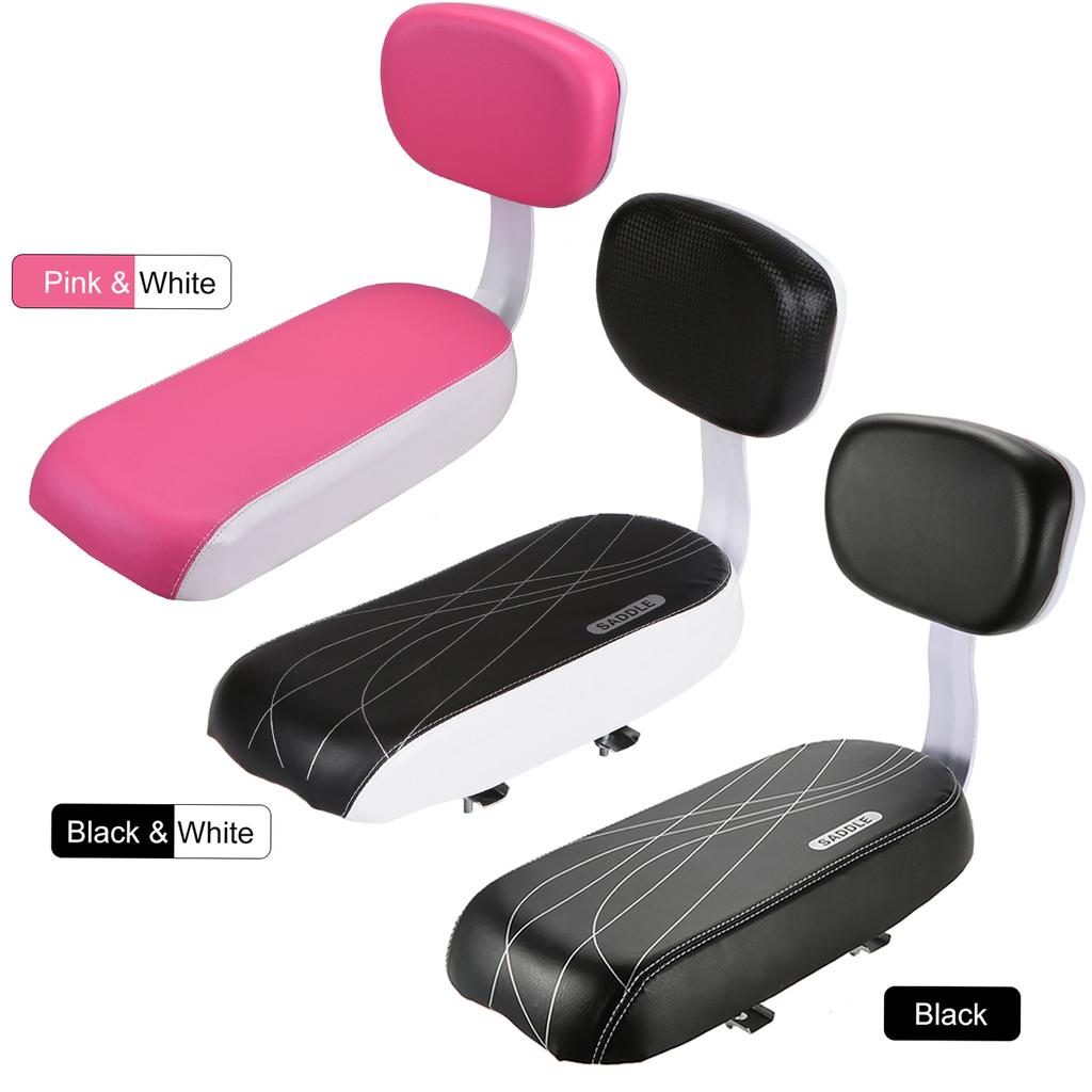 Bicycle Back Seat Cycling Bike Bicycle MTB PU Leather Soft Cushion Rear Rack Seat Children Seat with Back Rest