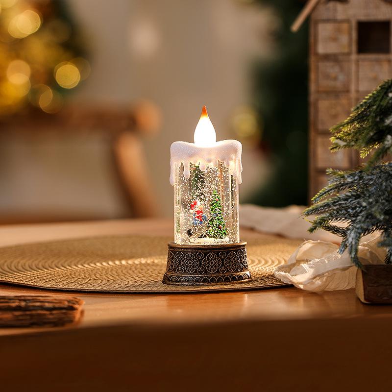 Christmas Water-filled Luminous Candle Lights, Night Lights, Wind Lantern Ornaments, Santa Claus Gifts, Christmas Tree Decorations