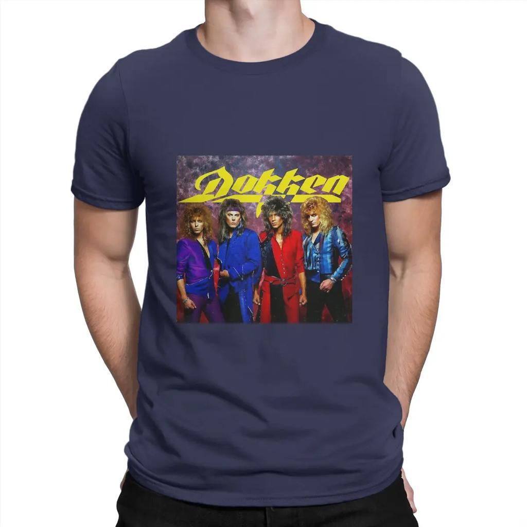 The American Hard Rock Band Formed In 1976 T-Shirt for Men Dokken NoveltyCotton  Collar Short Sleeve T Shirts