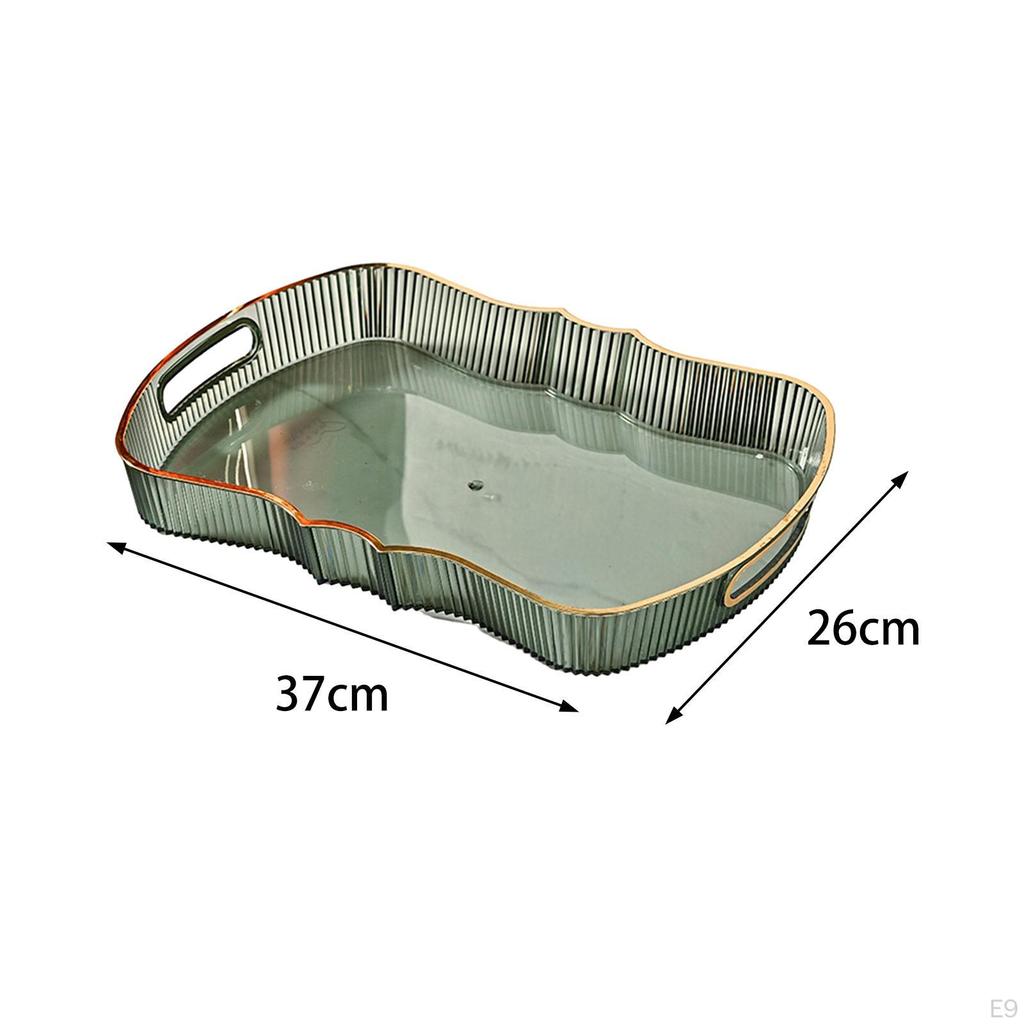 Acrylic Serving Tray Cosmetic Storage Bathroom Vanity Cafe Cafeteria Food for Bedroom