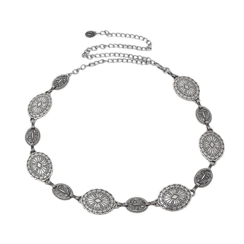 A52E Fashionable Metal Waist Chain Adjustable Length Bohemian Fashion Belt Clothing Accessory for Everyday Wear
