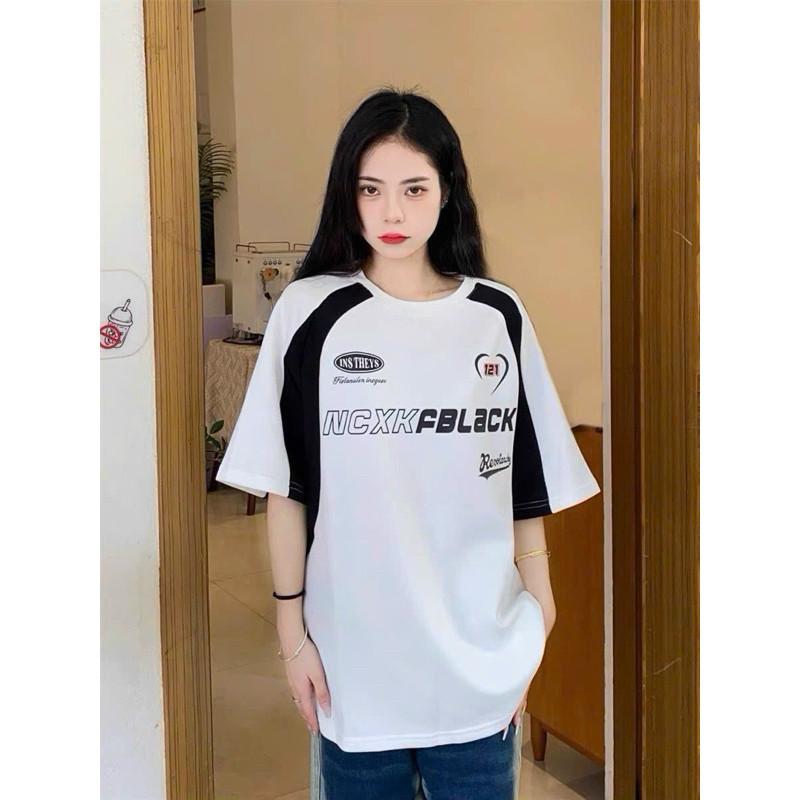 

short sleeve Fblack Loose Form T-Shirt Cool Black and White Mix Beautiful Quality Unisex Loose Form T-Shirt XXS