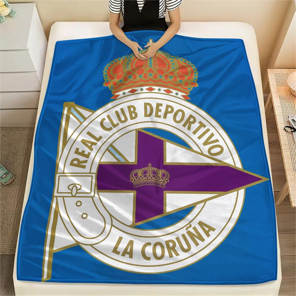 Deportivo de La Coruña Flanelldecke mit Aufdruck, Hohe Qualität, Bequem für alle Jahreszeiten, Heimdekoration, Wärme und Komfort
