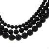 Round Black Agate Loose Bead Jewelry