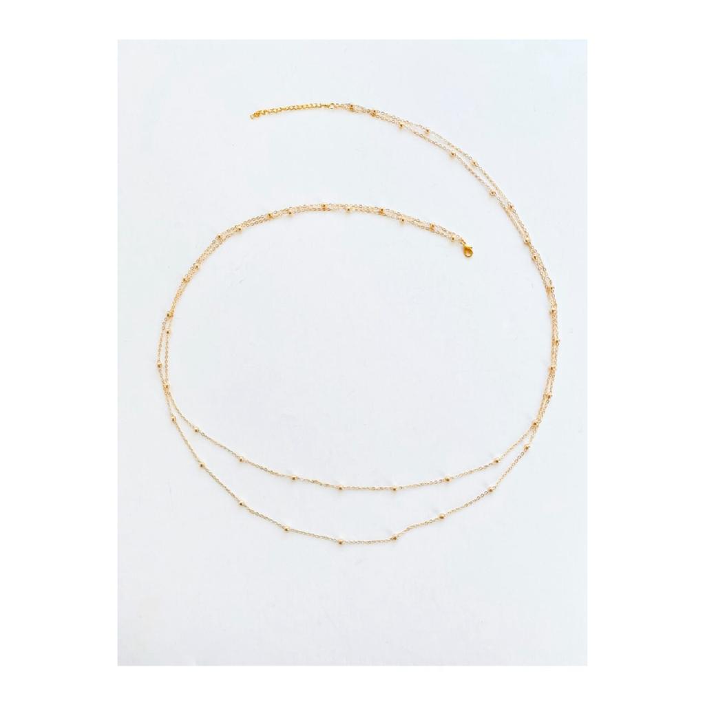 Tarnish Resistant 2 Piece Gold Color Waist Chain And Waist Necklace Missy