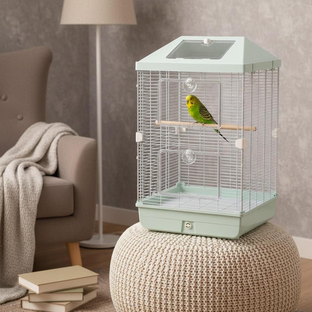 Großer Vogelkäfig Geräumig mit Acryl-Frontplatten