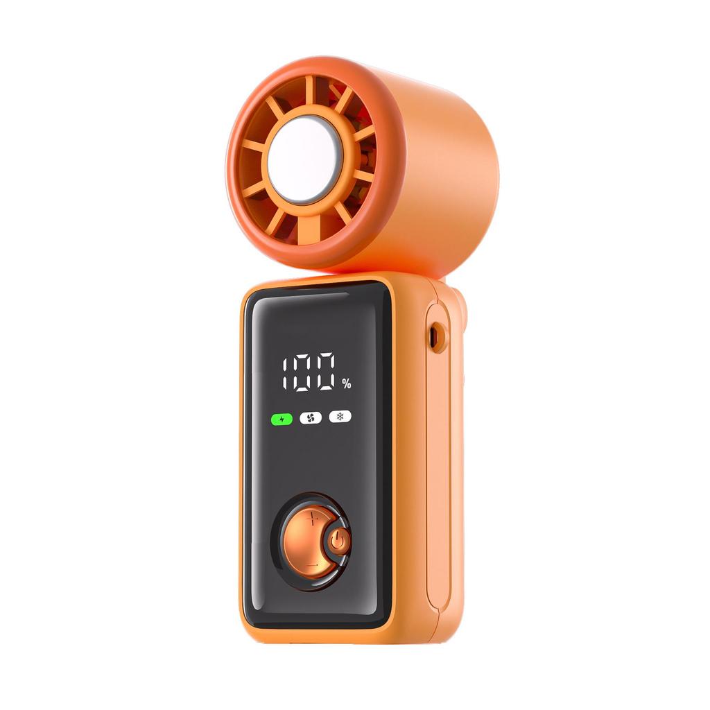 USB Rechargeable High-Speed Foldable Handheld Fan with Cooling Ice Pack and Digital Display