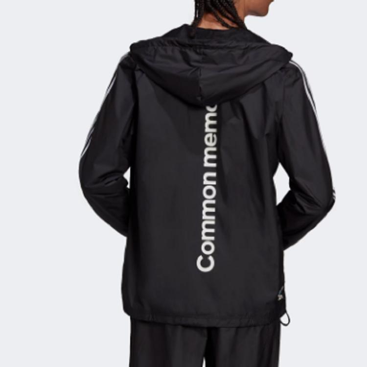 Adidas Originals Trefoil Stripe Sports Hooded Jacket Men Outerwear Black HC7124