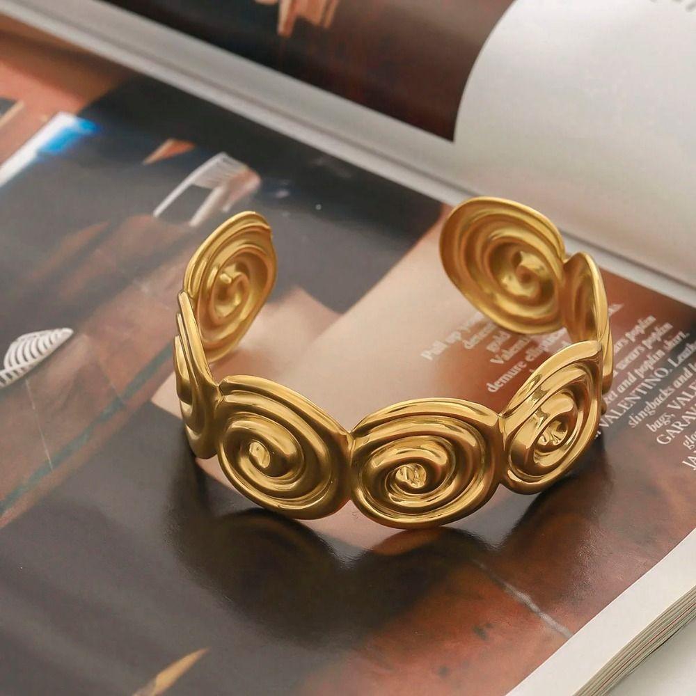 Vacation Style Metal Cuff Bangles Europe American Style Chunky Bracelet Exaggerated Bracelet  Gift