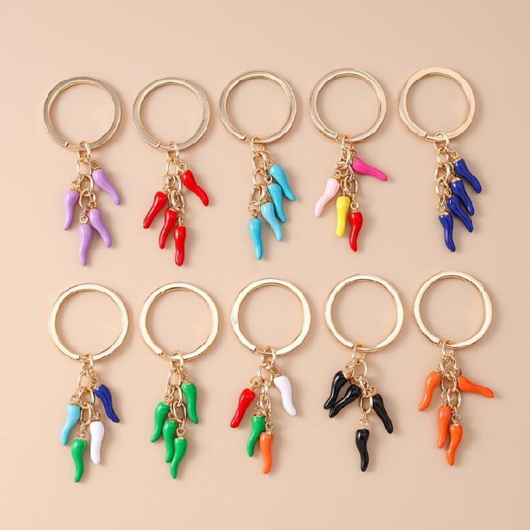 Portachiavi Creativo a Forma di Peperoncino Anello Portachiavi in Lega Accessorio Decorativo Portafoglio Auto Ciondolo da Appendere per Borse Regali