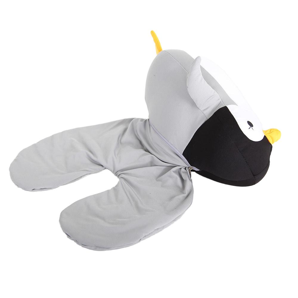 Cute Penguin Plush Toy 2 In 1 Travel Animal U Shape Supportive Neck Pillow Convertible Penguin Transform Pillow for Children