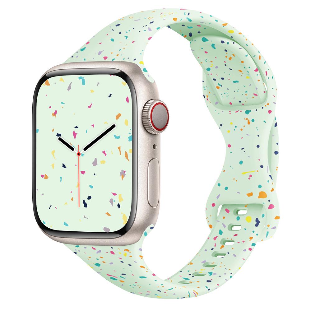 Blassminzgrünes magnetisches gewebtes Silikonarmband für Apple Watch Series 1-10