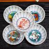 Waza No Kura Stylish Kutani Ware Small Bowl Set of 5 Period Painting Pottery Luxury Brand Japanese Tableware Serving Plate Made In Japan