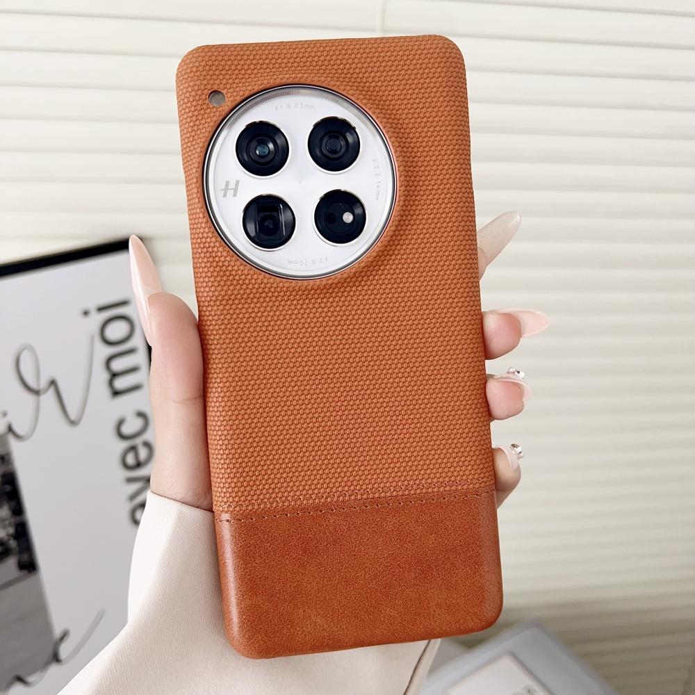 Luxury Ordinary Leather Splicing Soft Phone Case For OnePlus 13 12 11 R Ace 3Pro 5 2 Half Border Matte Nonslip Shockproof Cover